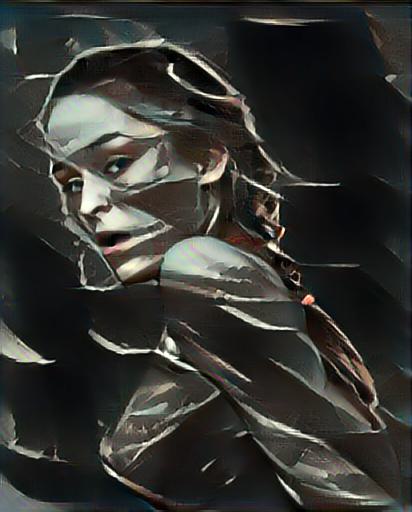 Fine art abstract impressionist nude figure bust