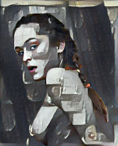 Fine art abstract impressionist nude figure bust