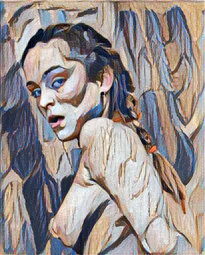 Fine art abstract impressionist nude figure bust