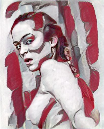 Fine art abstract impressionist nude figure bust