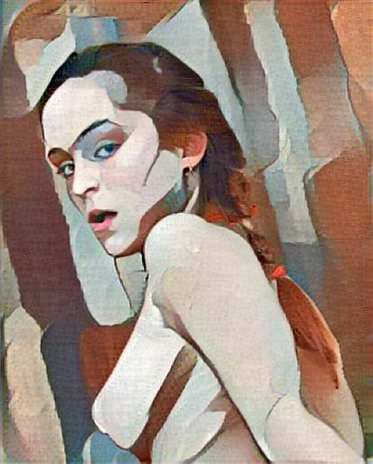 Fine art abstract impressionist nude figure bust