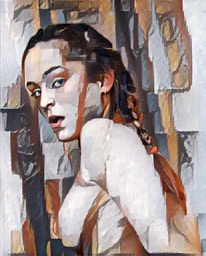Fine art abstract impressionist nude figure bust