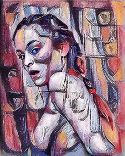 Fine art abstract impressionist nude figure bust