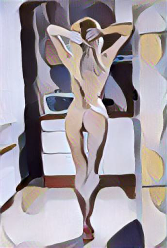 Fine art abstract impressionist nude figure