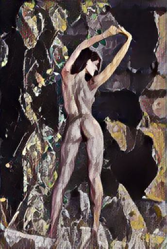 Fine art abstract impressionist nude figure