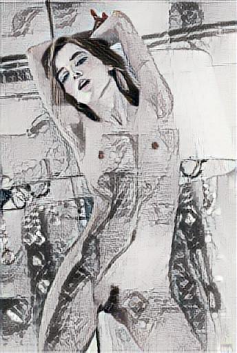 Fine art abstract impressionist nude figure