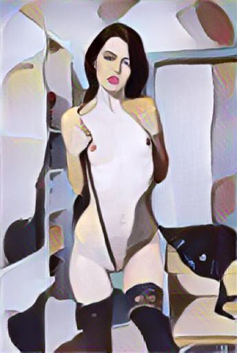 Fine art abstract impressionist nude figure