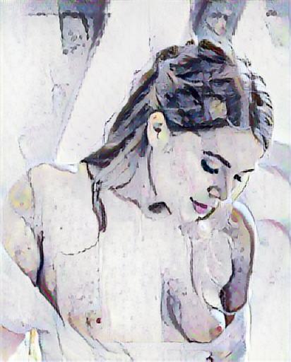 fine art abstract impressionist nude portrait
