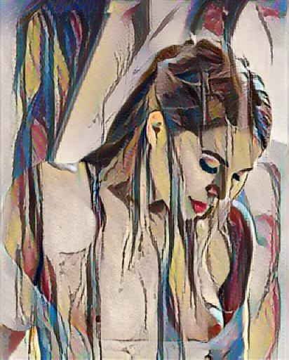 fine art abstract impressionist nude portrait