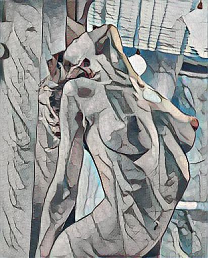 fine art abstract impressionist nude portrait