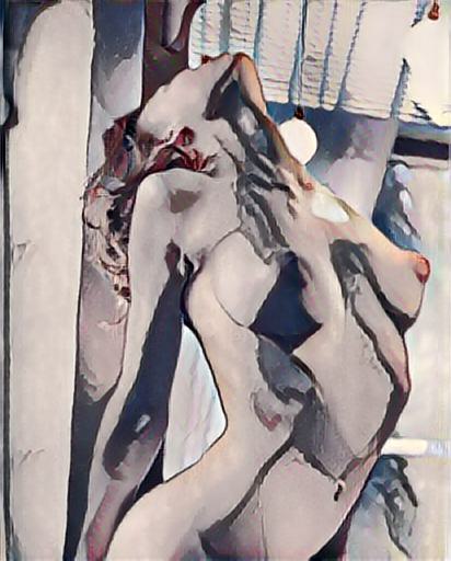 fine art abstract impressionist nude portrait