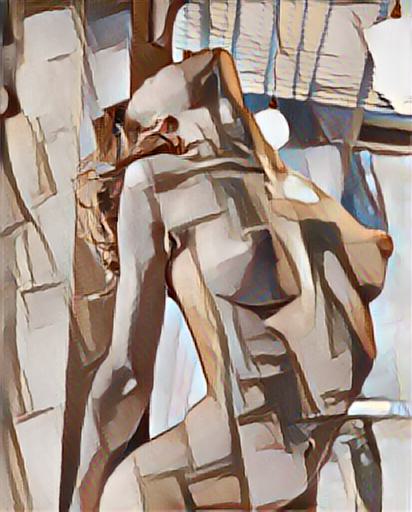fine art abstract impressionist nude portrait