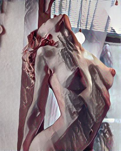 fine art abstract impressionist nude portrait