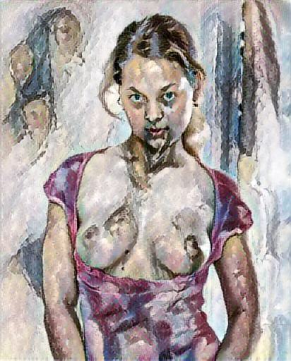 fine art abstract impressionist nude portrait
