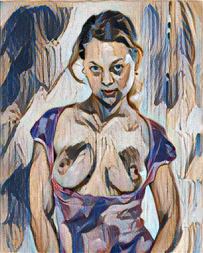 fine art abstract impressionist nude portrait