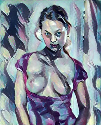 fine art abstract impressionist nude portrait