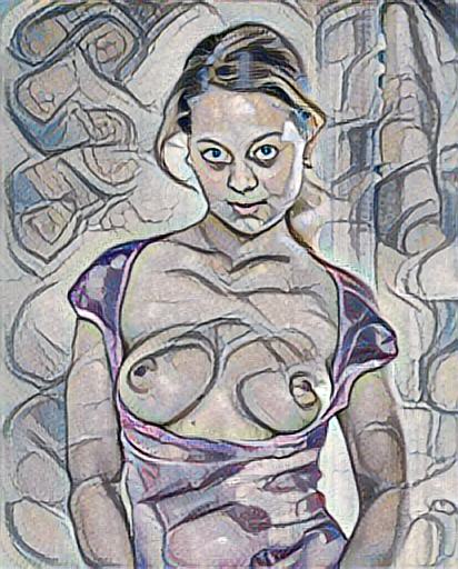 fine art abstract impressionist nude portrait