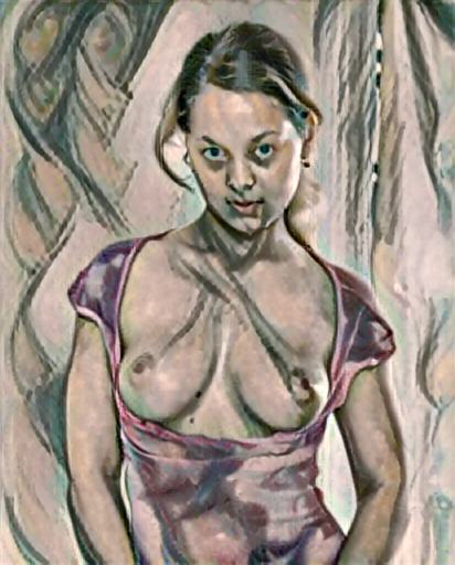 fine art abstract impressionist nude portrait