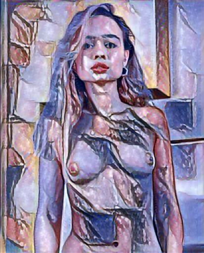 fine art abstract impressionist nude portrait