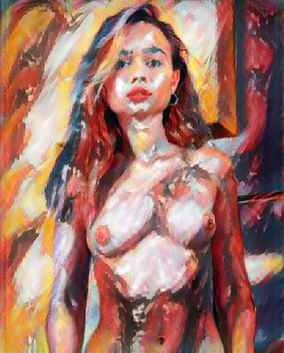 fine art abstract impressionist nude portrait
