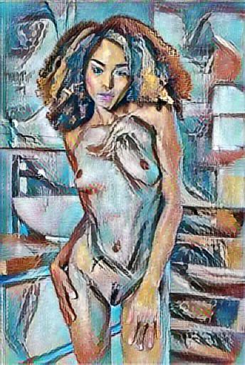 fine art abstract impressionist nude figure