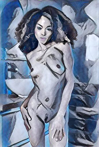 fine art abstract impressionist nude figure
