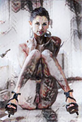 fine art abstract impressionist nude figure