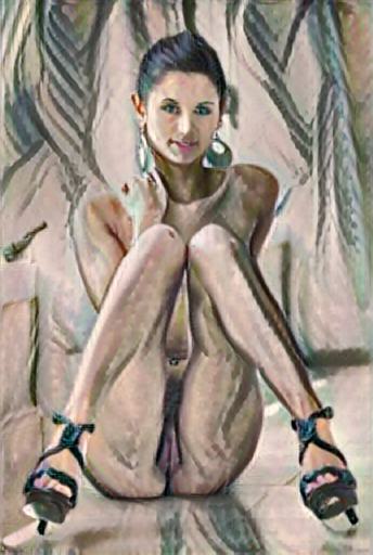 fine art abstract impressionist nude figure